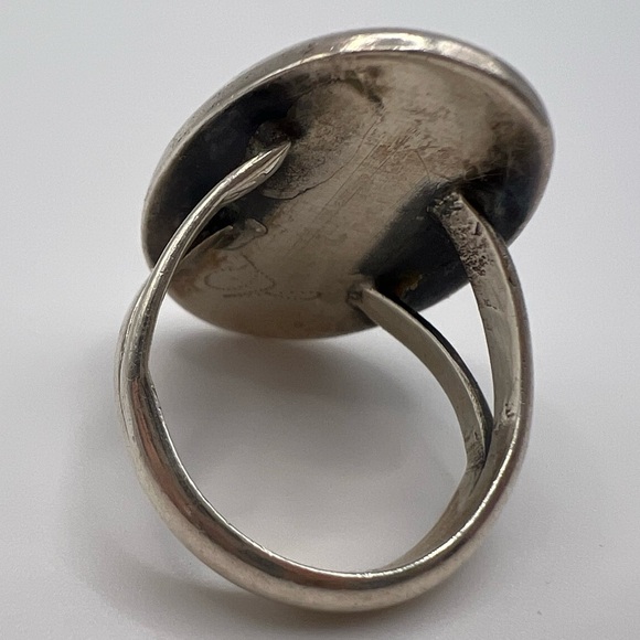 Turquoise Shadowbox Sterling Silver 925 Ring, Size 7.5 - Picture 4 of 5